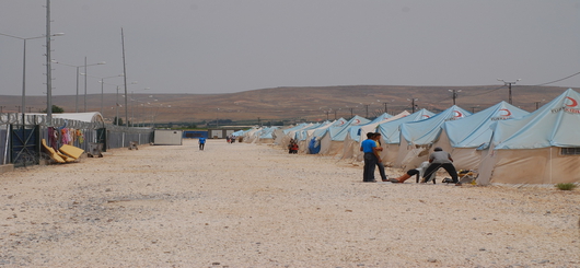 Flüchtlingslager in ruhiger Zeit